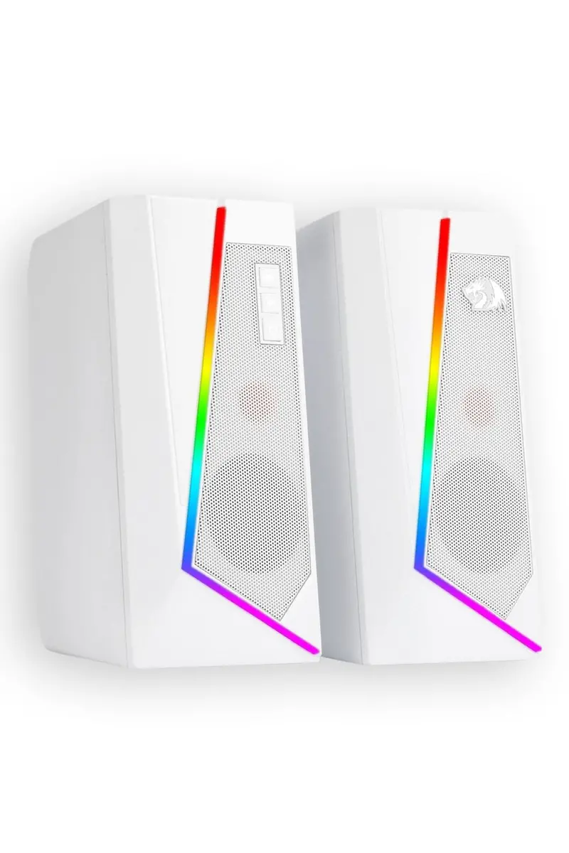 Redragon Gs520w Anvil White Vertical Rgb Touch Control Desktop Speaker 1