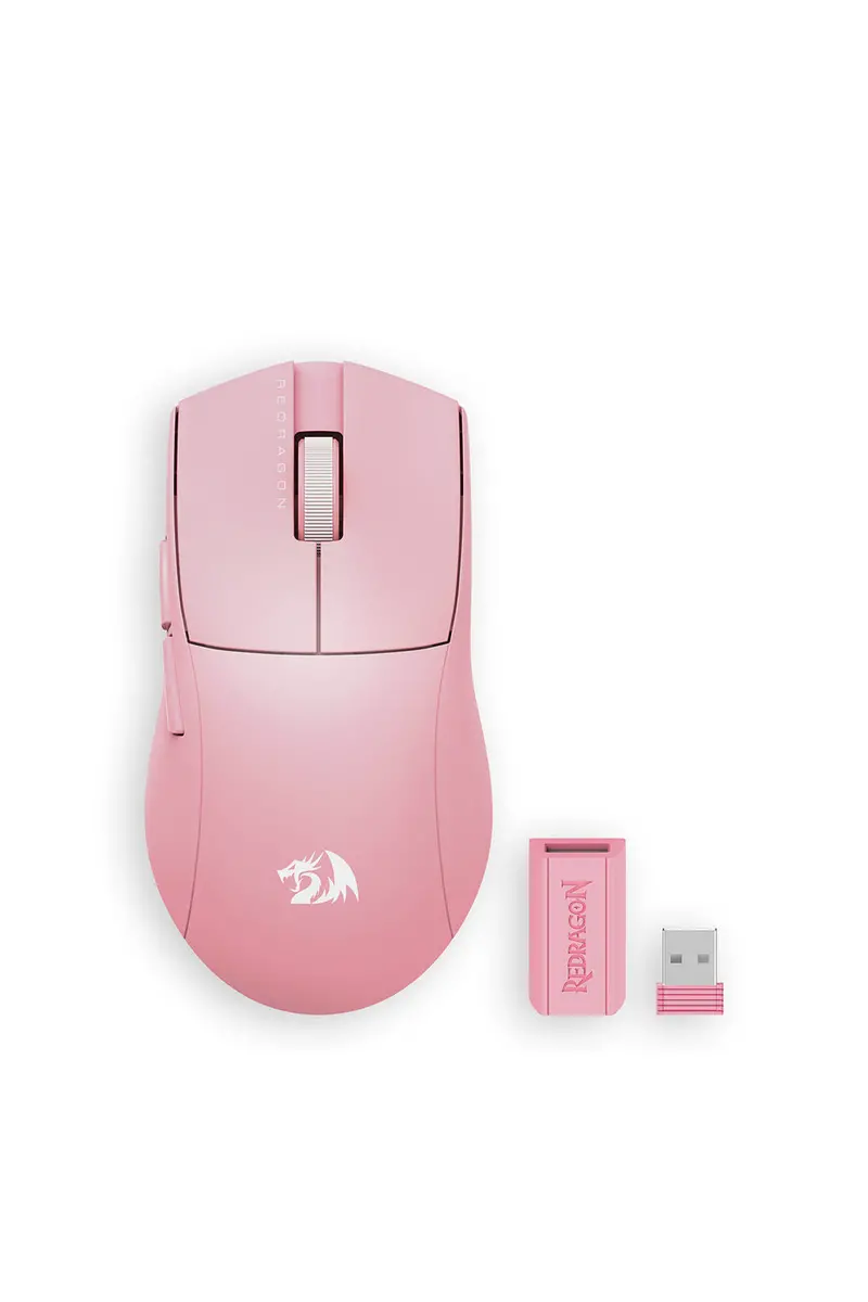 Redragon K1ng M916 Pro Pink 49G Ultra-Lightweight 3-Mode Paw3395 Gaming Mouse 1