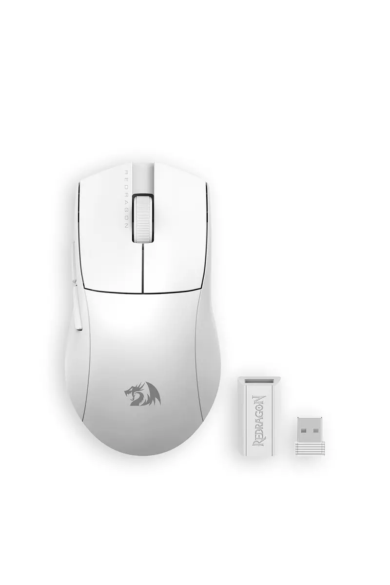 Redragon K1ng M916 Pro White 49G Ultra-Lightweight 3-Mode Paw3395 Gaming Mouse 1