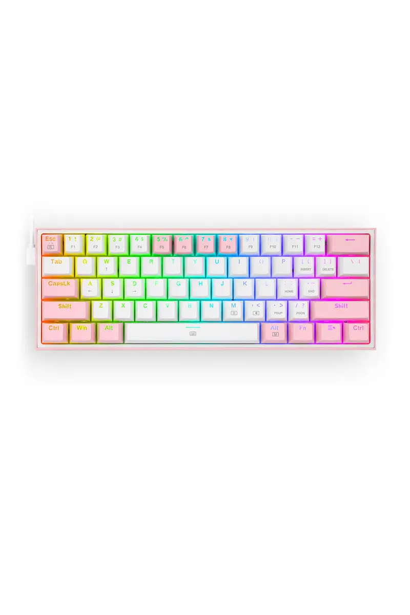 Redragon K617-Rgb Fizz White/Pink 60% Wired Mechanical Keyboard 1