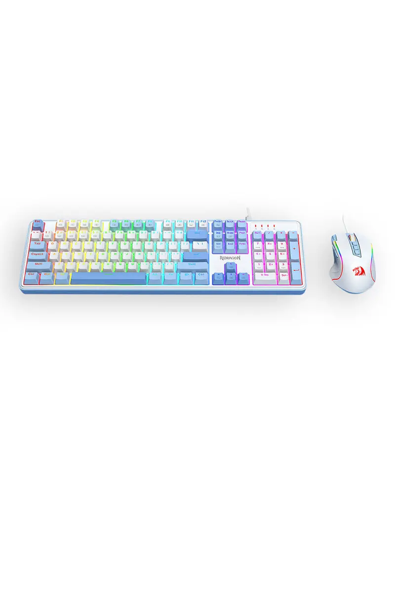 Redragon S139 White Full Size Rgb Mechanical Perfect Gaming Combo 1
