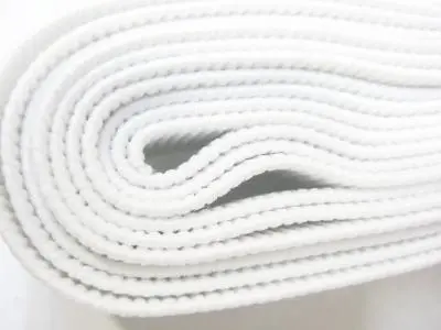 Ribbed Non-Roll Elastic, White- 12Mm 1