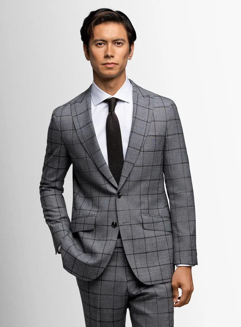 Rodrigo Oxblood Check Grey Suit 1