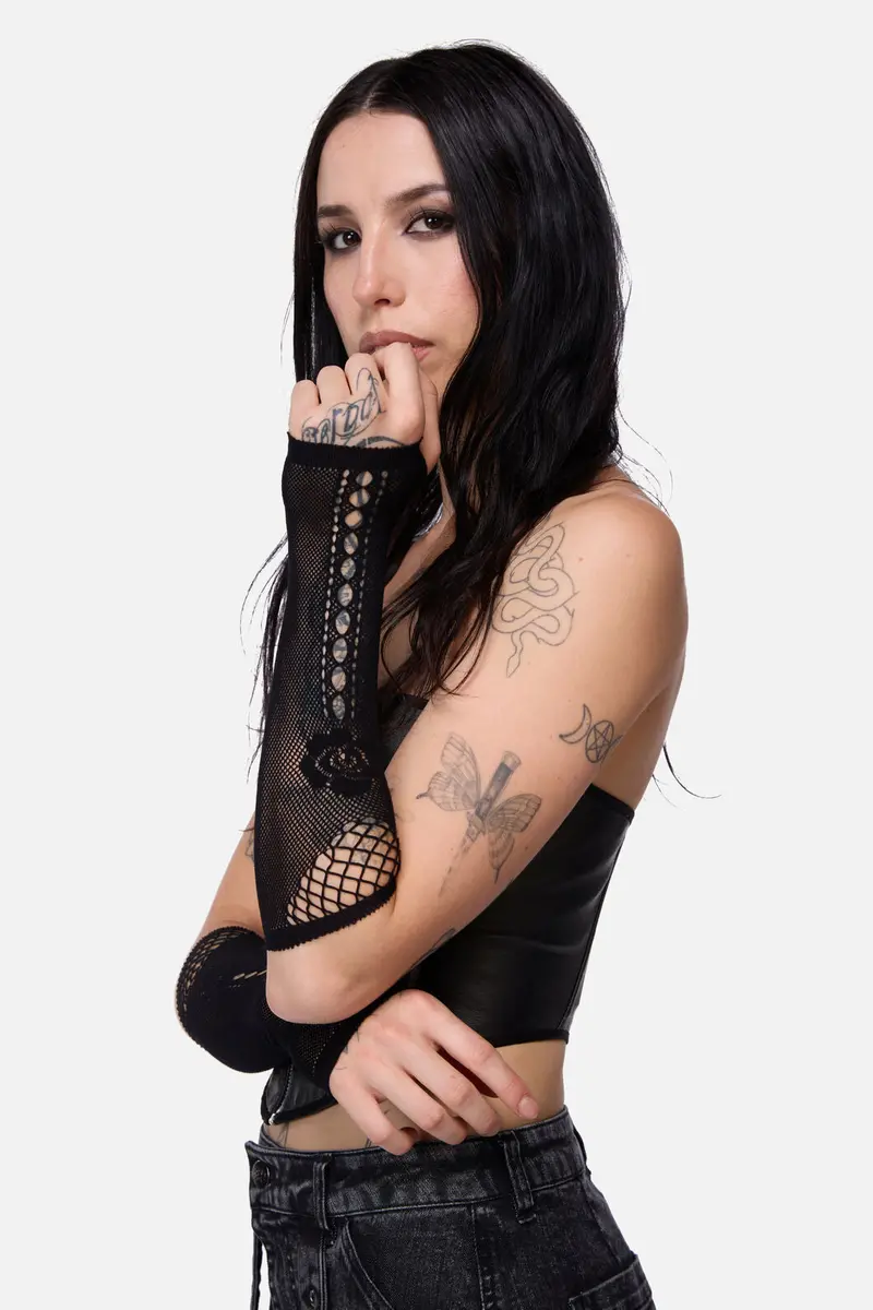 Rose Fishnet Gloves 1