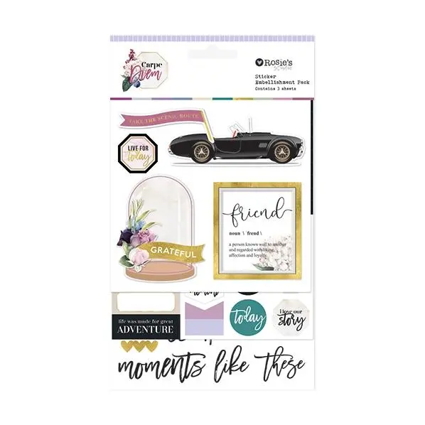Rosie's Studio Carpe Diem, Layered Stickers- 3Pk 1