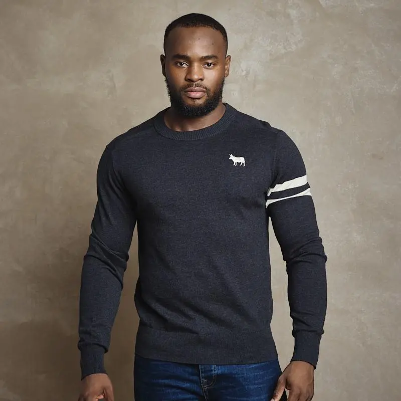 Round House Cashmere Blend Crew Pullover Knit - Gravel 1