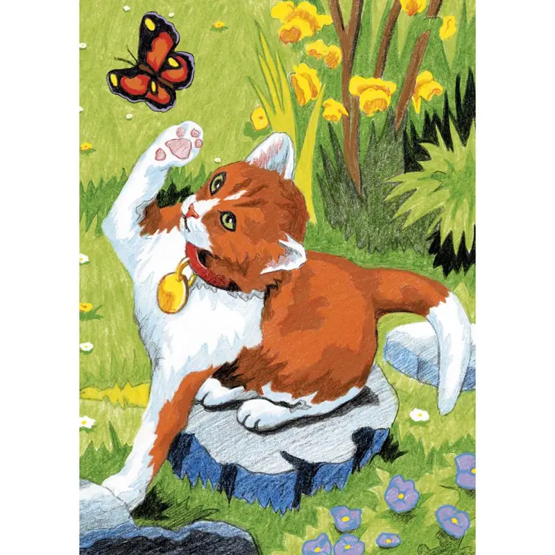 Royal Langnickel Mini Pencil By Number, Kitten & Butterfly- 5X7" 1