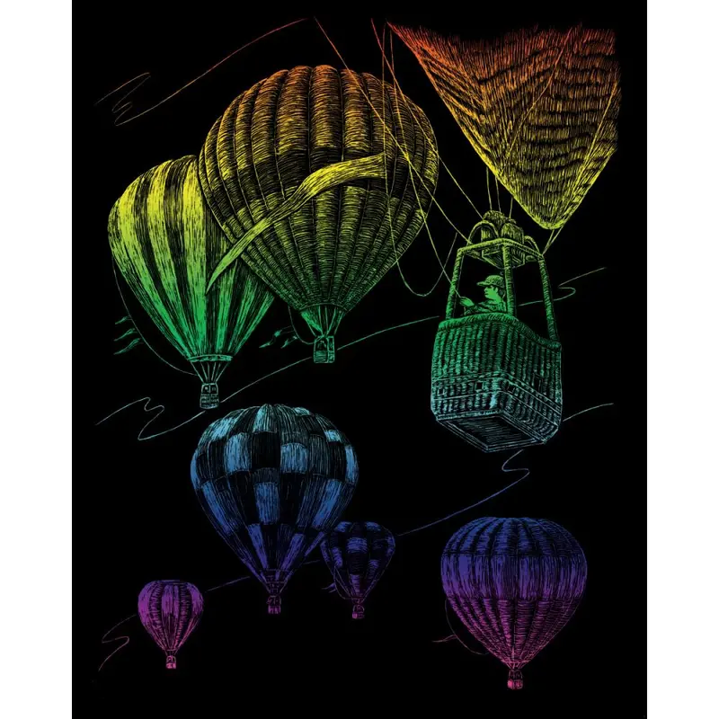 Royal Langnickel Rainbow Foil Engraving Art, Hot Air Balloons- 8X10" 1