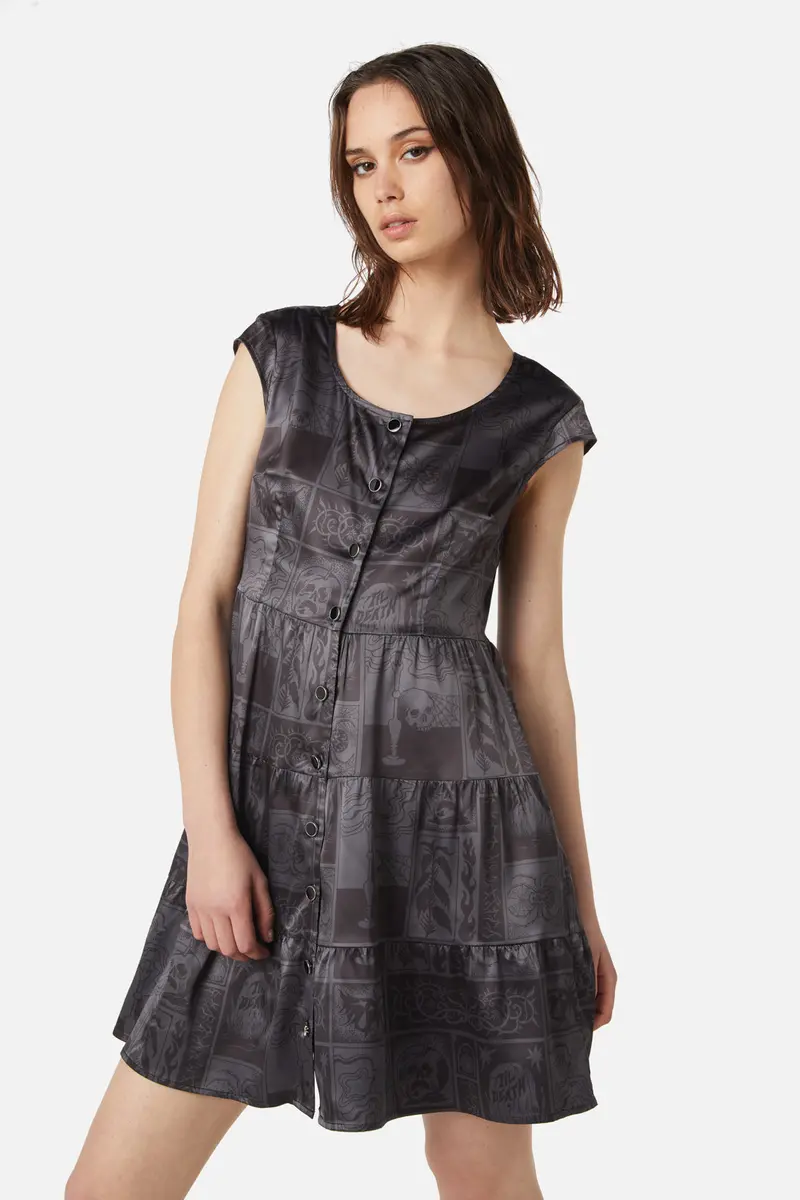 Ruined Mansion Satin Brocade Dress 1