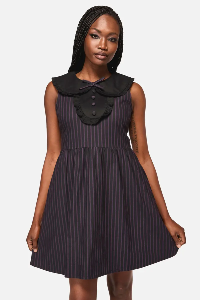 Sabrina Pinstripe Goth Dress 1
