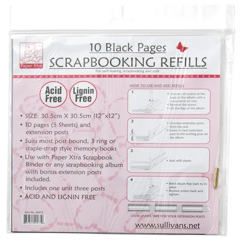 Scrapbook Refills, Black- 10Pk 1