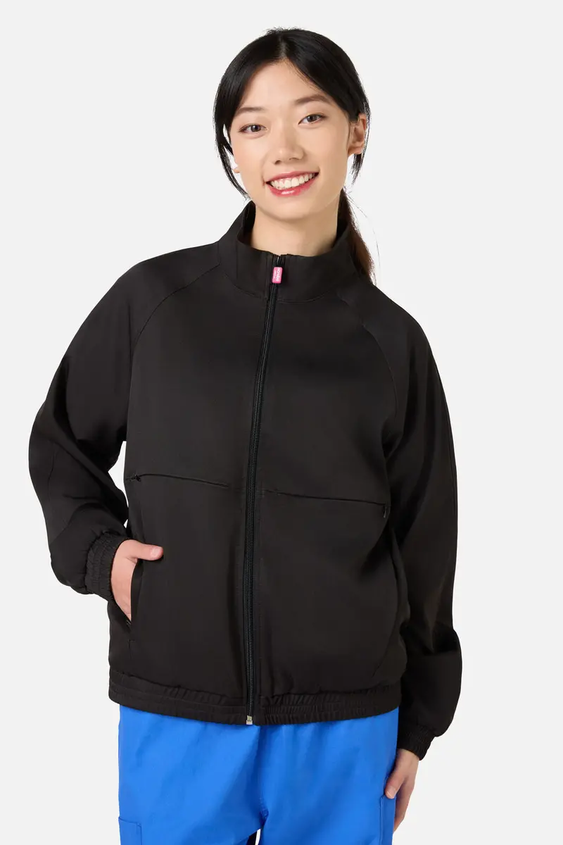 Scrub Womens Black Zip Up Jacket 1