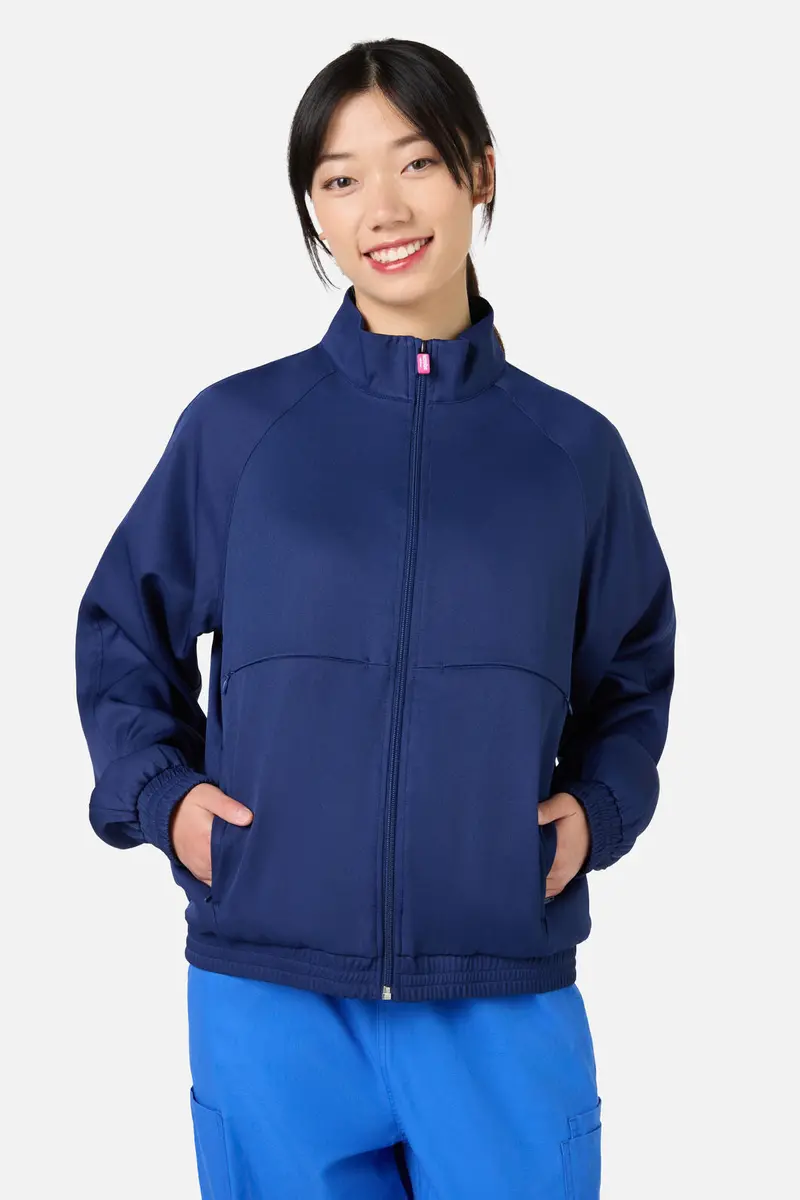 Scrub Womens Navy Zip Up Jacket 1