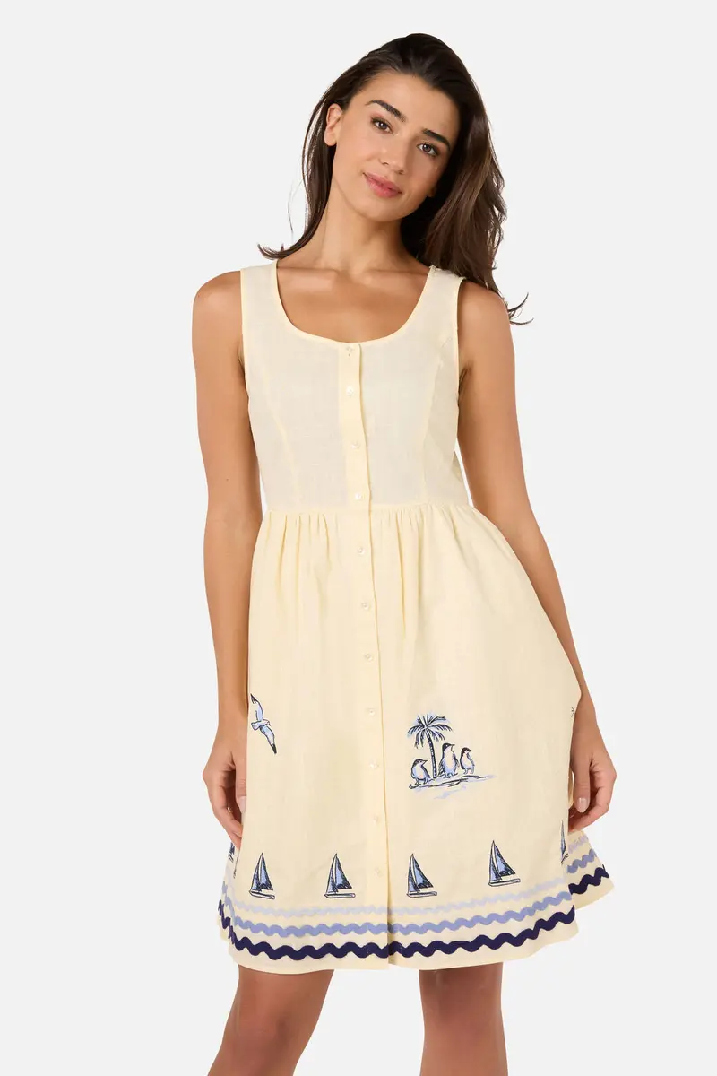 Seaside Toile Emb Mini Dress 1