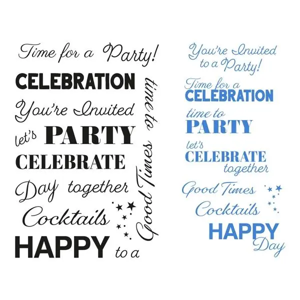 Sentiment Stamp Set, Celebrations- 15Pc 1