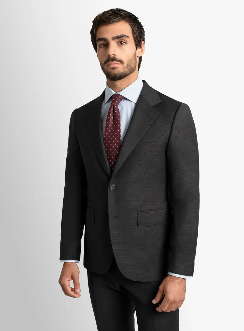 Signature Micro Charcoal Suit Jacket 1