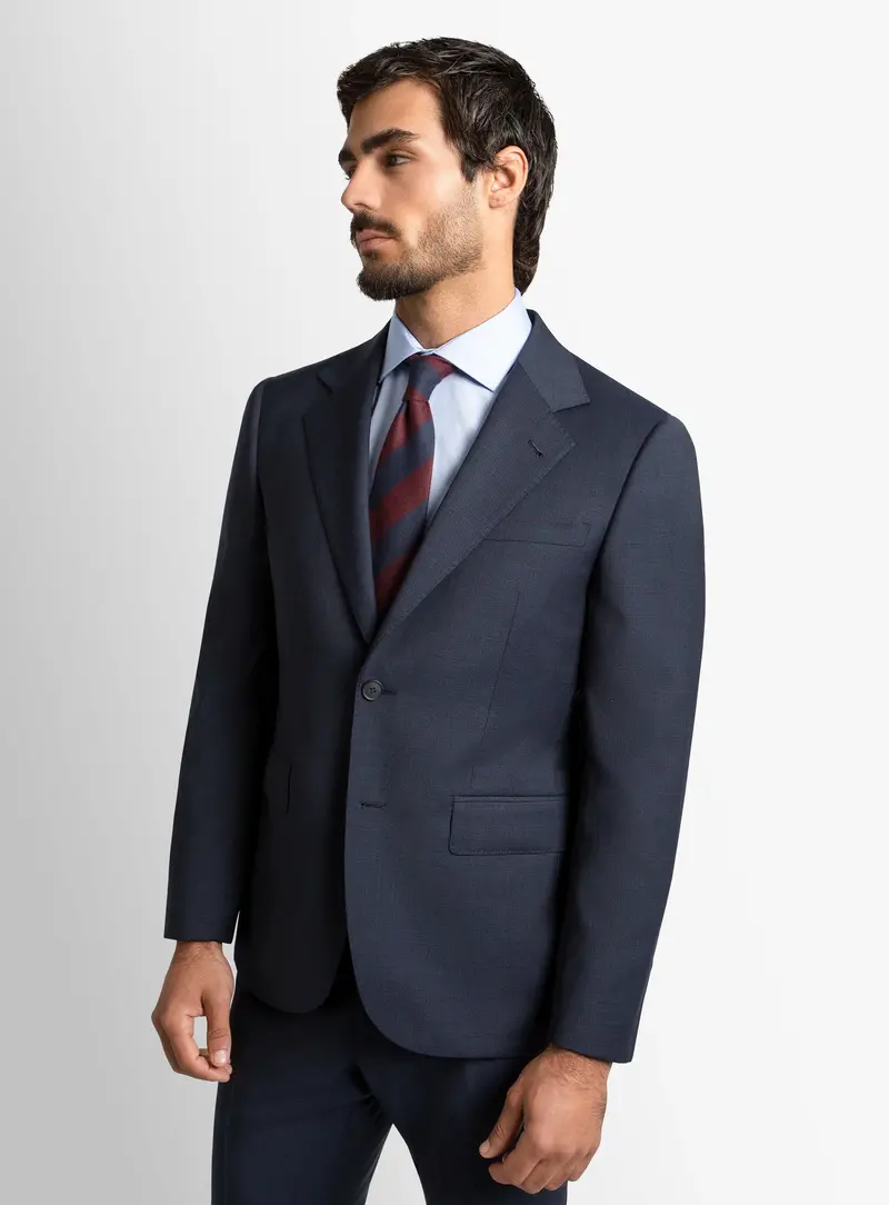 Signature Micro Navy Suit Jacket 1