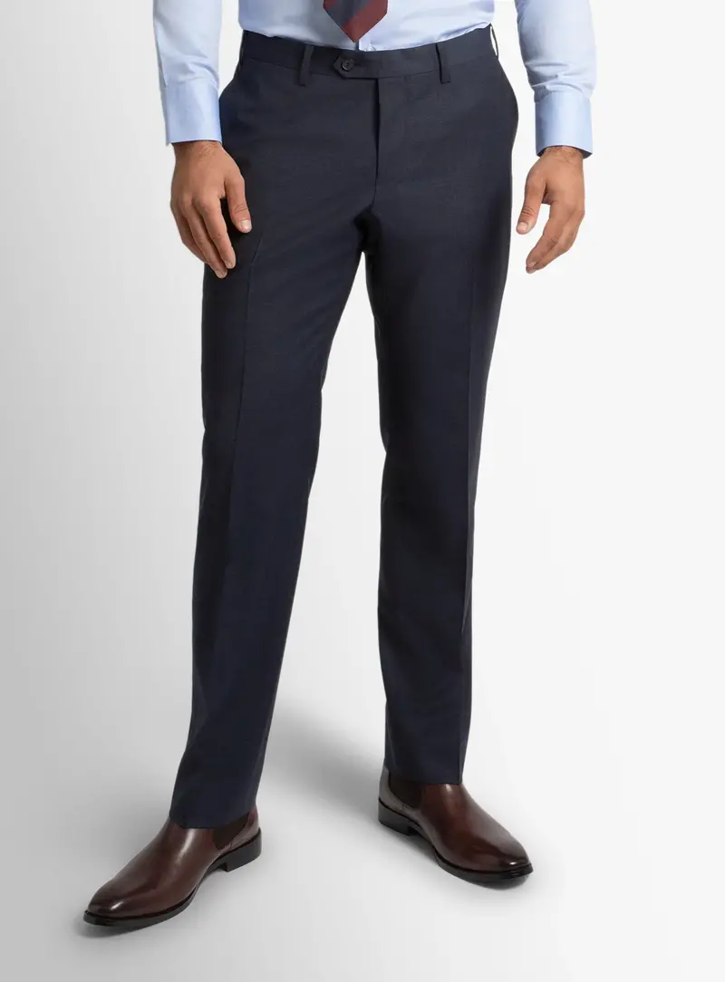 Signature Micro Navy Suit Trousers 1