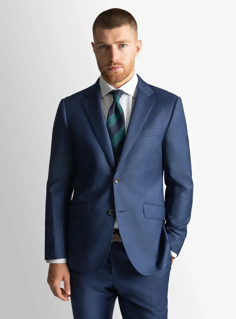 Signature Sharkskin Blue Suit Jacket 1