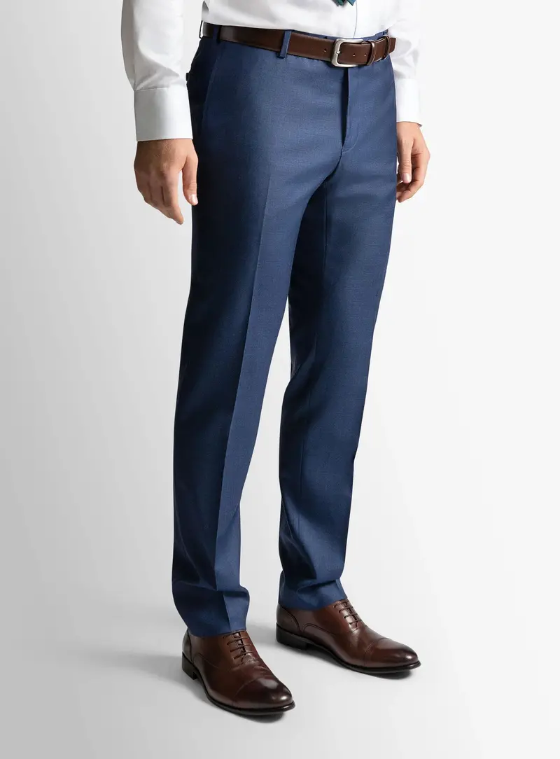 Signature Sharkskin Blue Suit Trousers 1