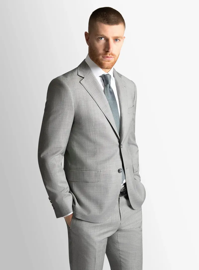 Signature Sharkskin Silver Grey Suit Jacket 1