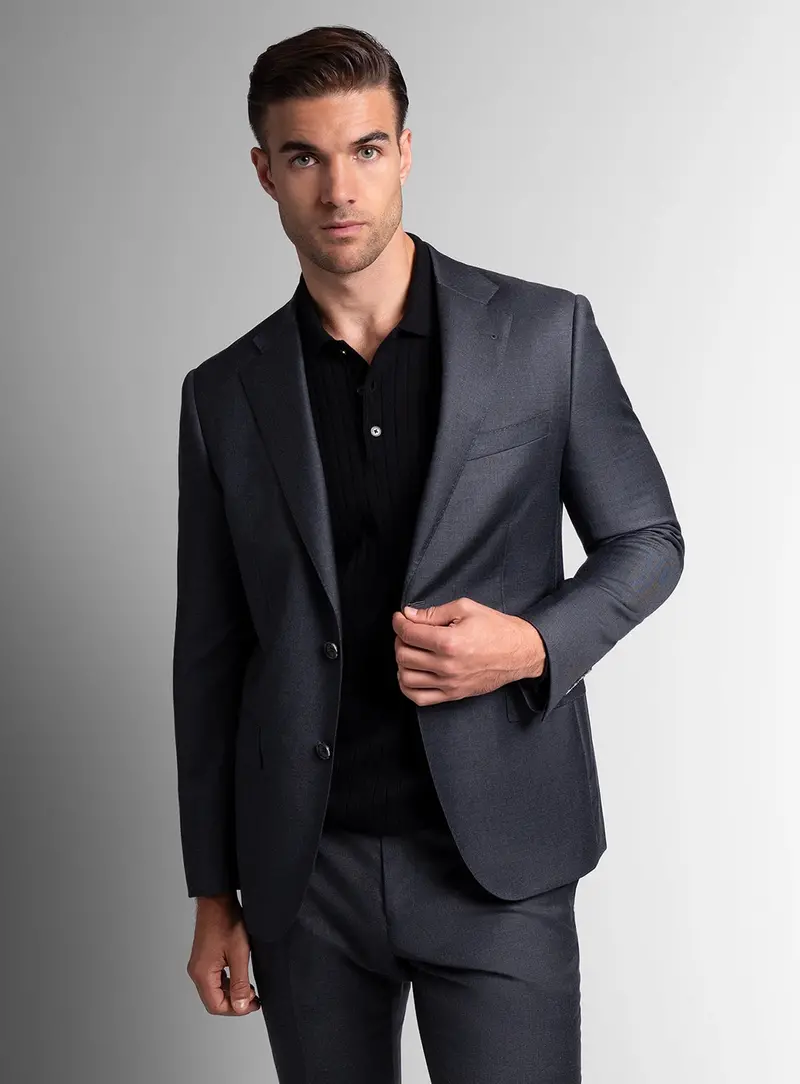Signature Twill Weave Charcoal Suit Jacket 1