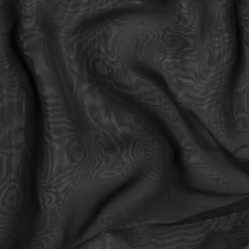 Silky Chiffon 30D Fabric, Black - Width 150Cm 1