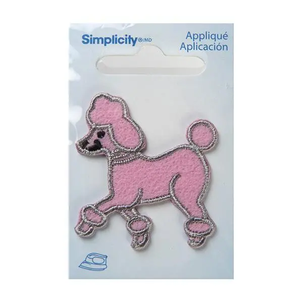 Simplicity Iron On Applique, Mini Poodle Pink 1