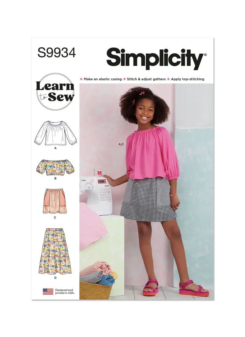 Simplicity Pattern 9934 Girls' Tops And Skirts 1