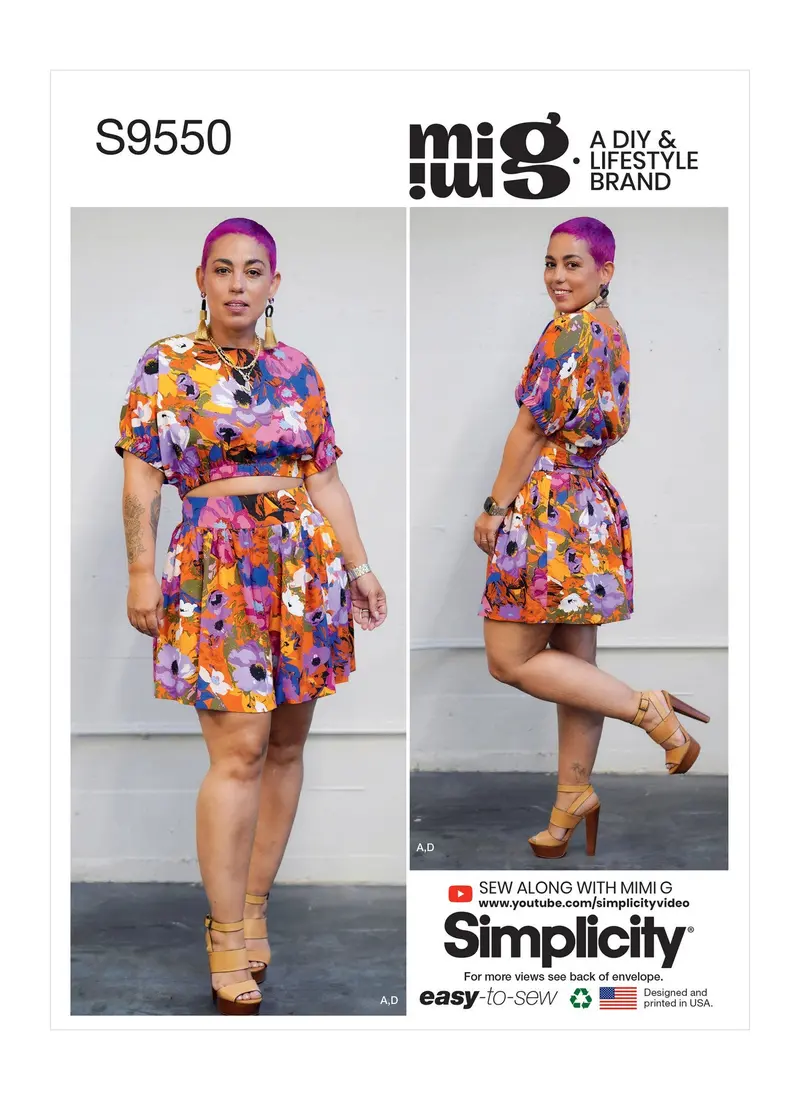Simplicity Pattern S9550 Misses' Tops, Skirt And Shorts 1