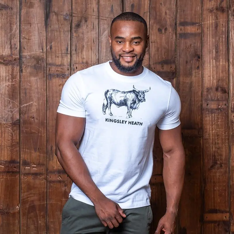 Sketchy Charcoal Bull Crew Tee - Pelican 1