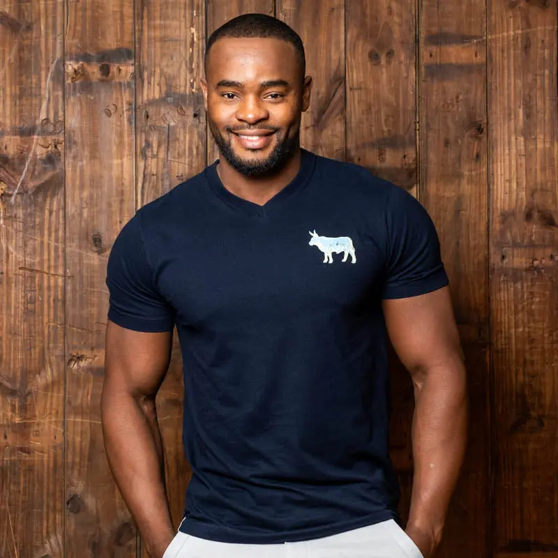 Small Acid Wash Nguni V-Neck Tee - Midnight 1