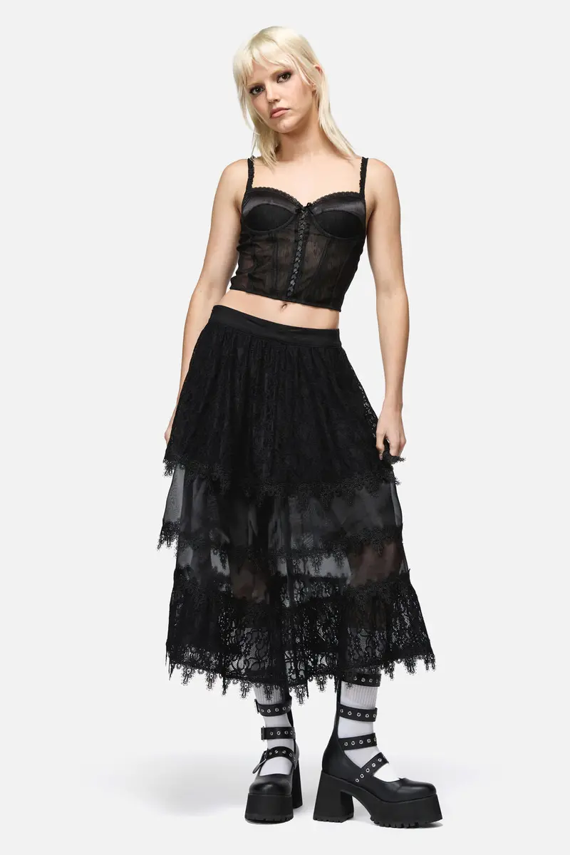 So Cynical Lace Midi Skirt 1