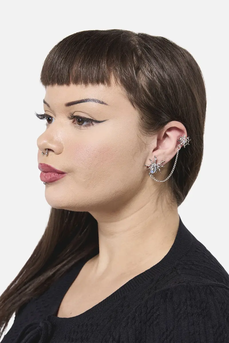 Spiders Web & Chain Earrings 1