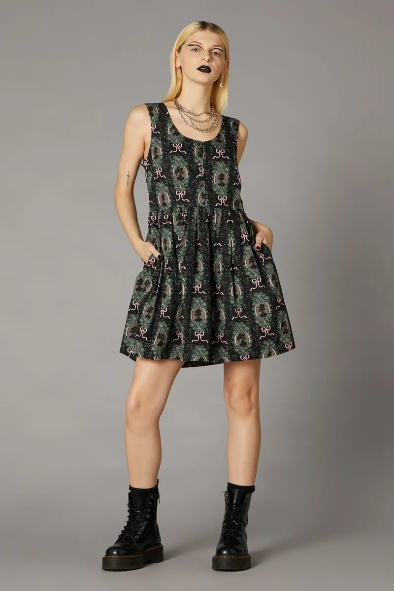Spooky Cameo Print Dress 1