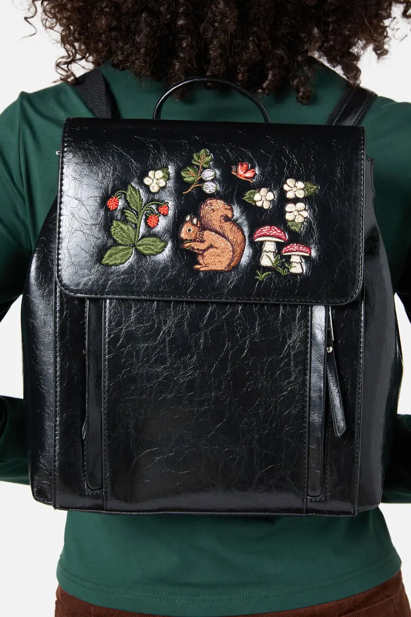 Squirrel Embroidered Backpack 1