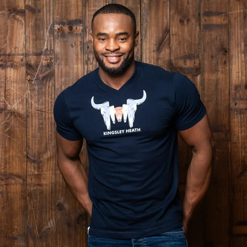 Stacked Skull V-Neck Tee Midnight 1