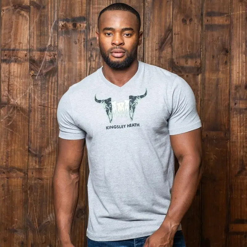 Stacking Skull V-Neck Tee - Vervet 1