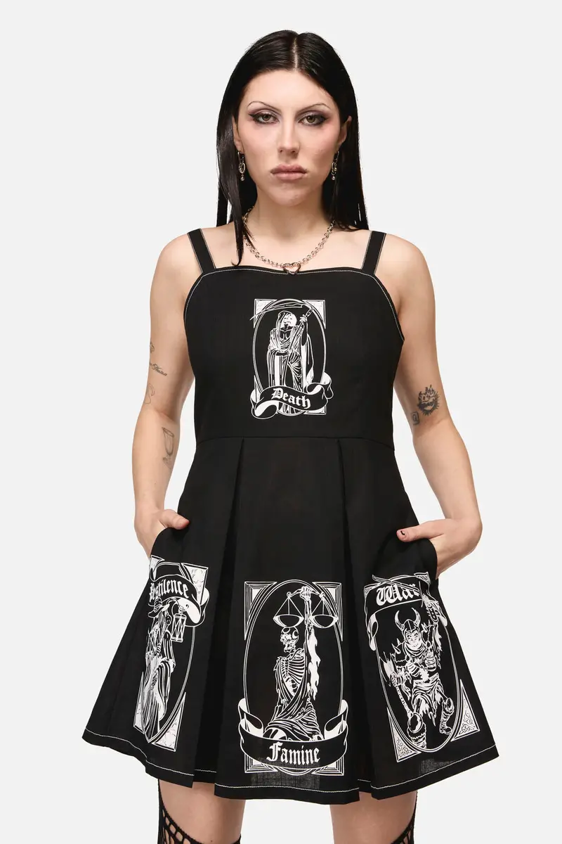 Stamped Goth Trim Dress 1