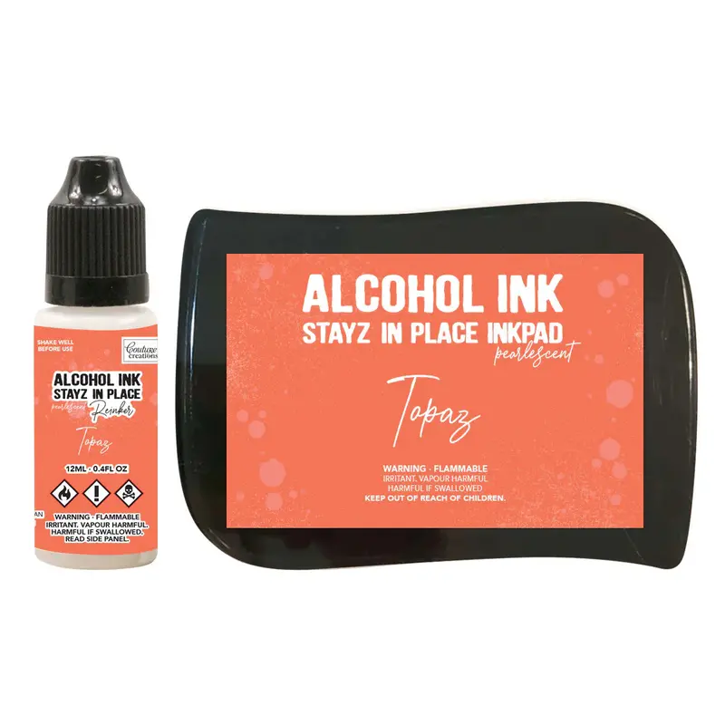 Stayz In Place Alcohol Ink Pad Reinker, Topaz Pearlescent- 12Ml 1