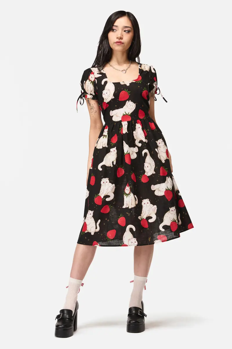 Strawberry Cat Repeat Dress 1