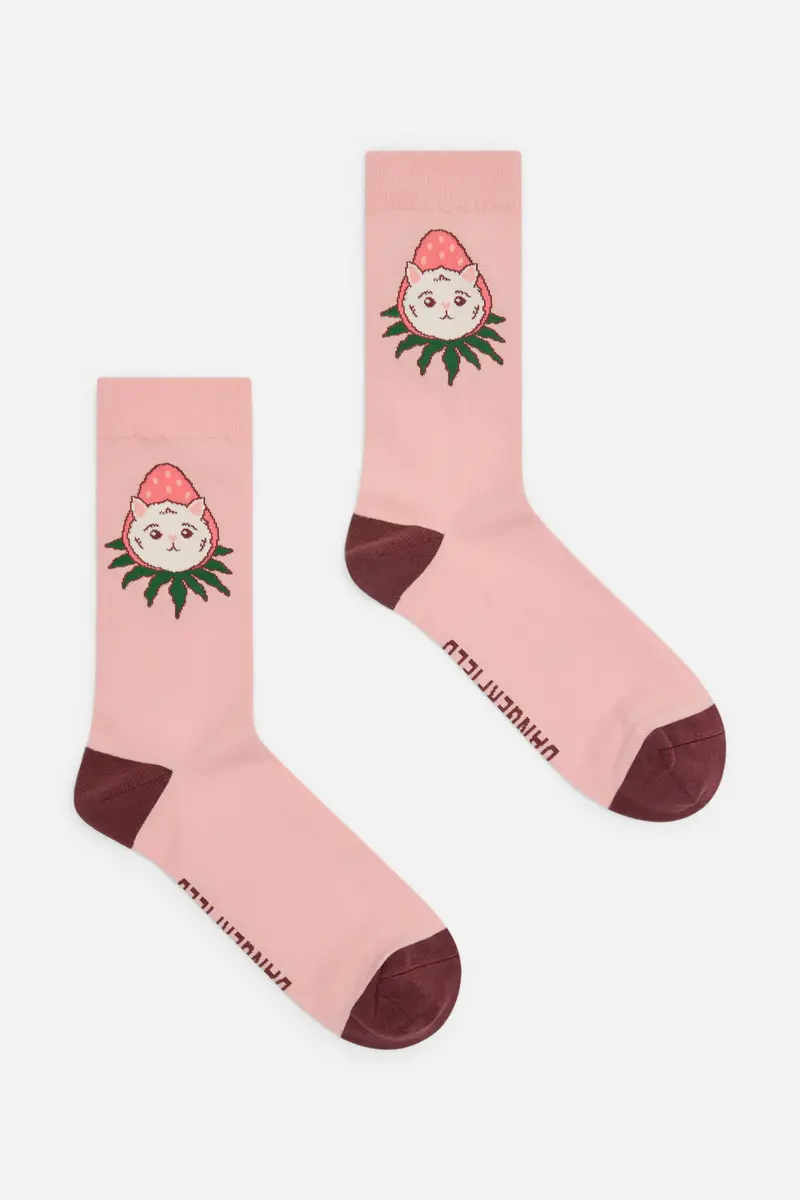Strawberry Cat Socks 1