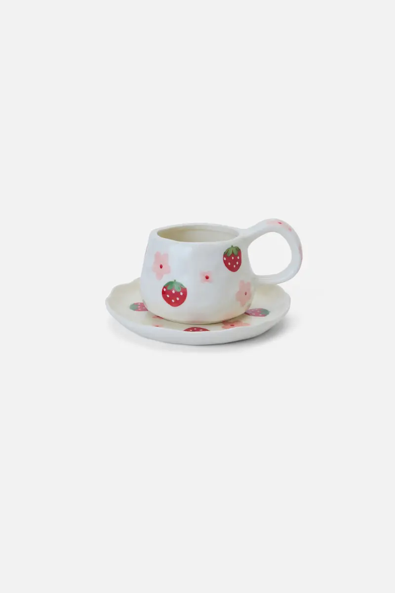 Strawberry Cup & Saucer Set 1