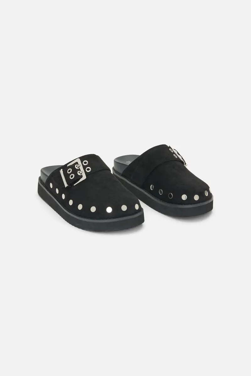 Stud Faux Suede Slide Shoe 1