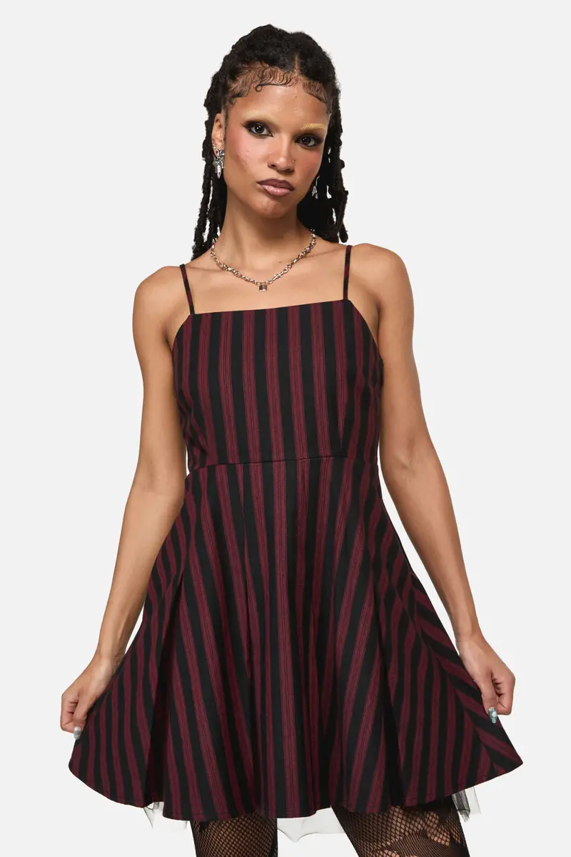 Sucker Pinstripe Goth Dress 1