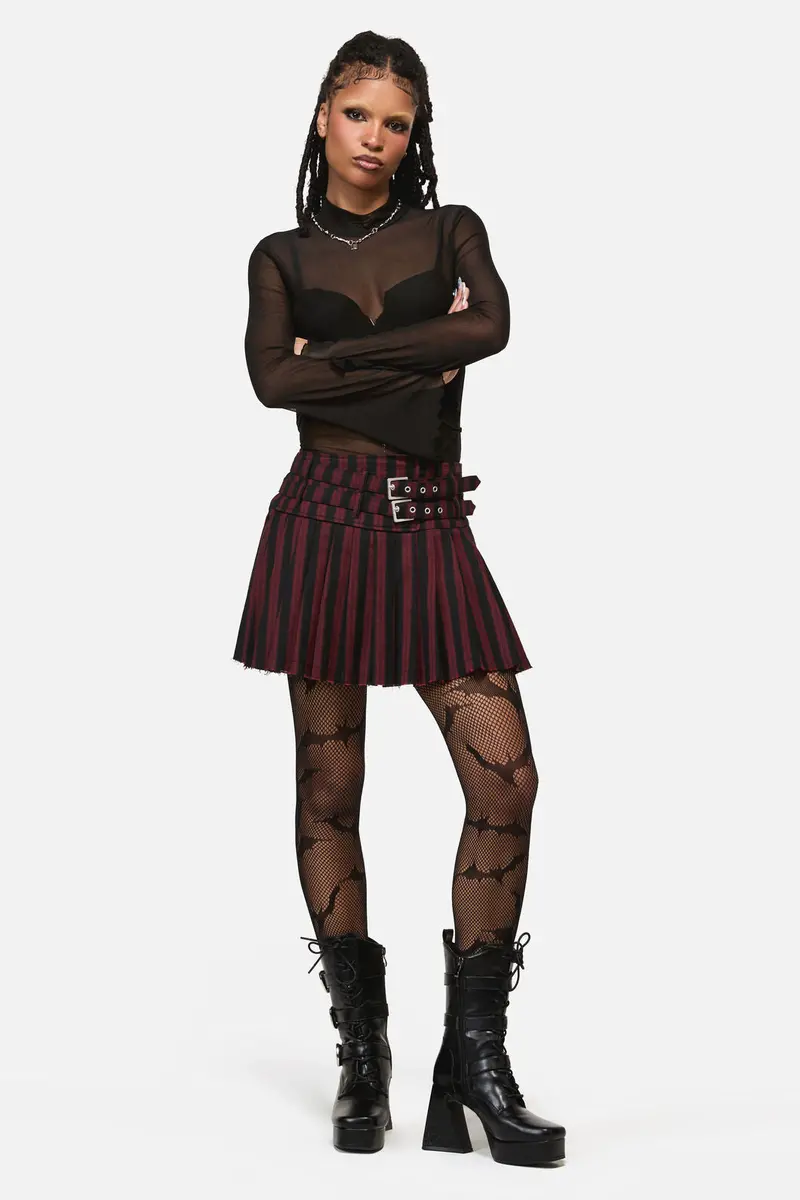 Sucker Pinstripe Goth Skort 1