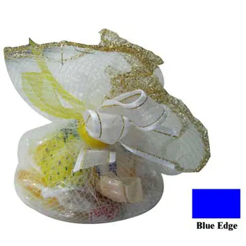 Sullivans Bomboniere Organza, Blue With Metallic Edge 23Cm- 10Pk 1