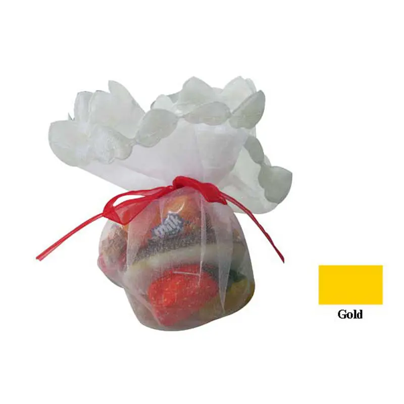 Sullivans Bomboniere Organza, Gold With Heart Edge 24Cm- 10Pk 1