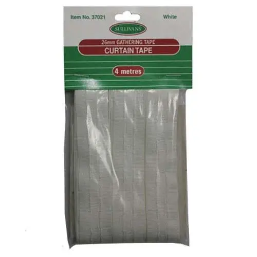 Sullivans Curtain Tape, 28Mm White- 4M 1