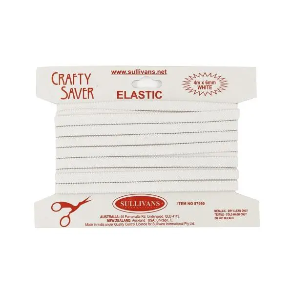 Sullivans Elastic, White- 6 Mm 1